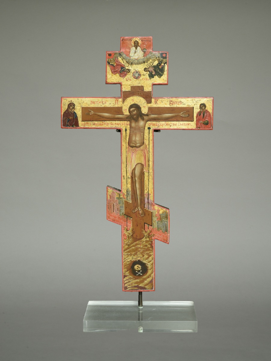 Icon Palekh Cross With A Vermeil And Enameled Riza  Kasteel De Wijenburgh-photo-3