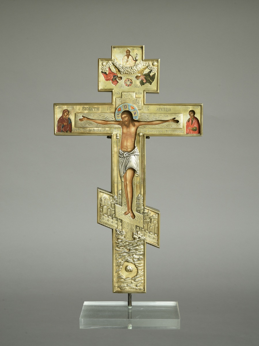 Icon Palekh Cross With A Vermeil And Enameled Riza  Kasteel De Wijenburgh