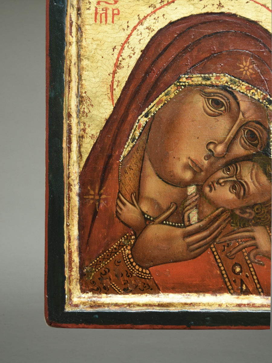 Icône icon icone Mère de Dieu Eleusa Monastère Batchkovo XVIIe siècle-photo-1