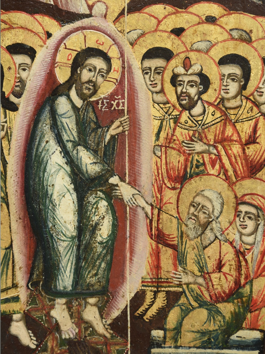 Icône icon icone Resurrection du Christ vers 1760 Grèce-photo-2