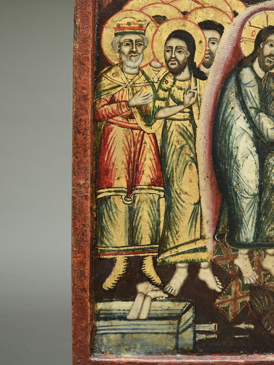 Icône icon icone Resurrection du Christ vers 1760 Grèce-photo-3