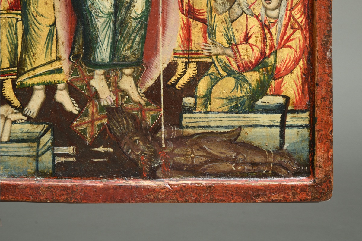 Icône icon icone Resurrection du Christ vers 1760 Grèce-photo-1