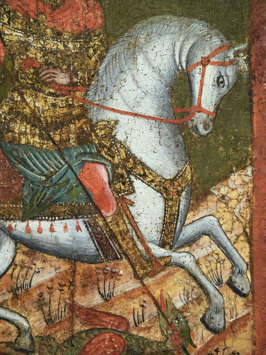 Icon Of Saint George Slaying The Dragon, Greece, Ca. 1720-photo-1