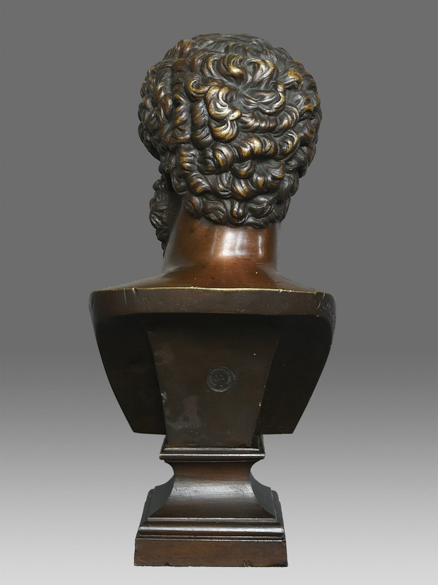 Bronze Bust Of Emperor Lucius Verus About 1860-photo-3