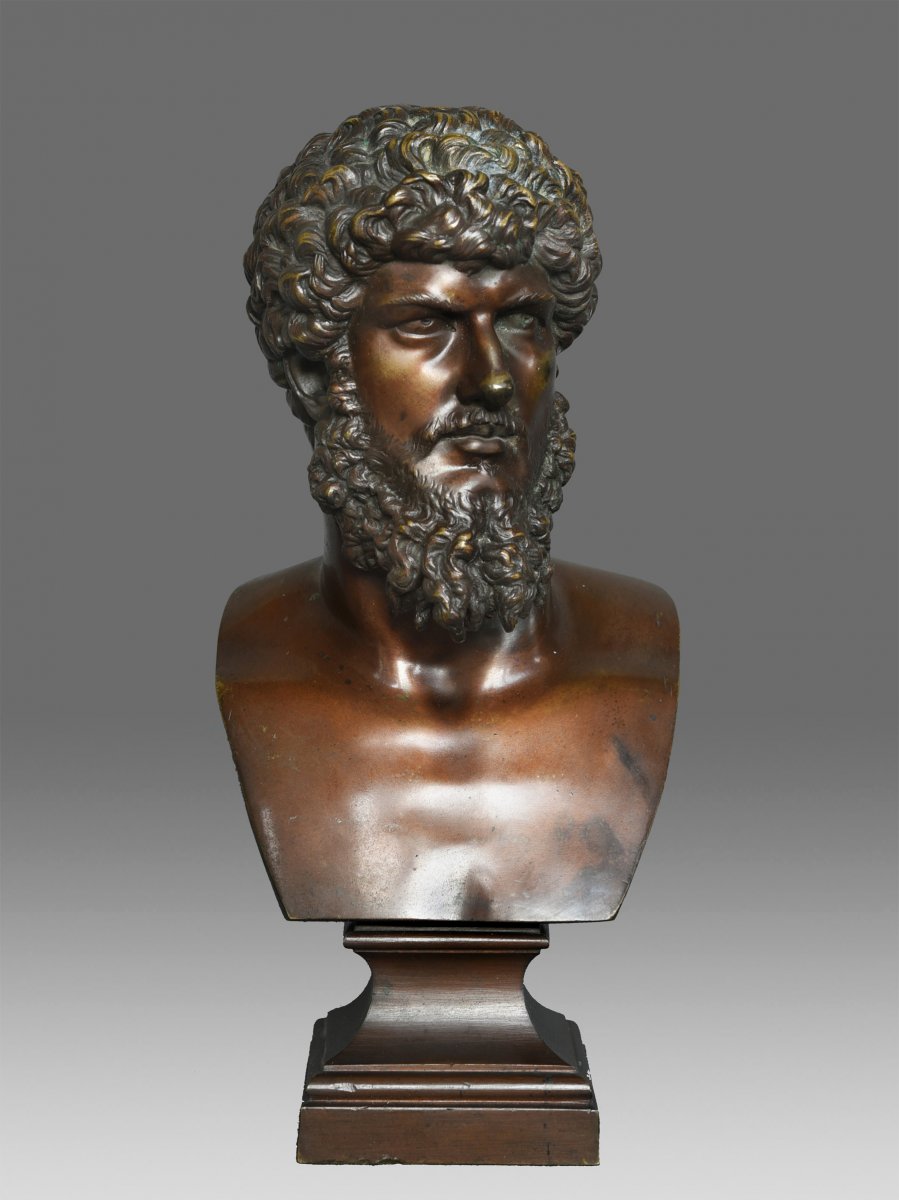 Buste En Bronze De  L'Empereur Lucius Verus vers 1860