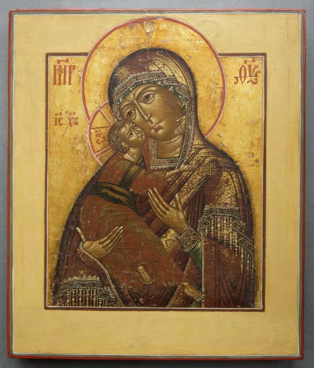 Icône Icone Icon Vladimirskaja Russie Vers 1780-1820