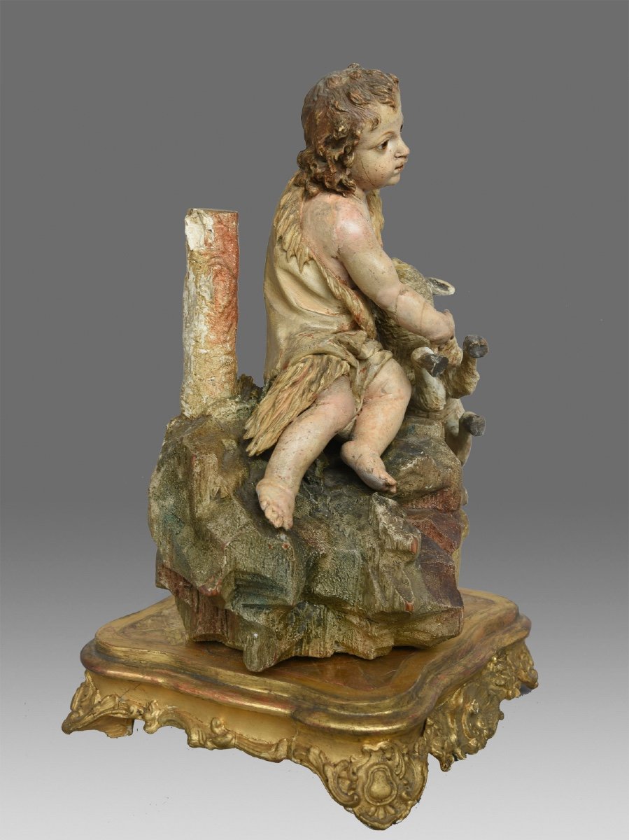 Sculpture Saint John Napoli 18th Century-photo-3
