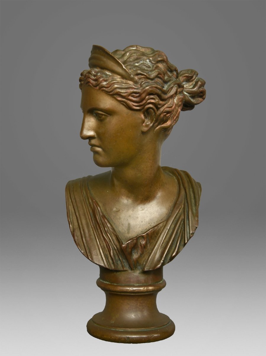 Bust Of Diana Of Versailles In Bronze"f.  Barbedienne"