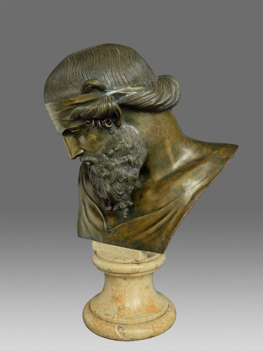 Buste De  Platon Dionysos Naples 19e Siècle -photo-4