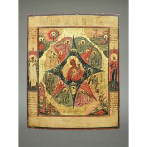 Icône Icone icon La Mère de Dieu dans le buisson ardent vers 1780 Moscou