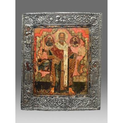 Icône De Saint Nicolas Vers 1750 Russie Du Moscou - Icon Icone Ikone
