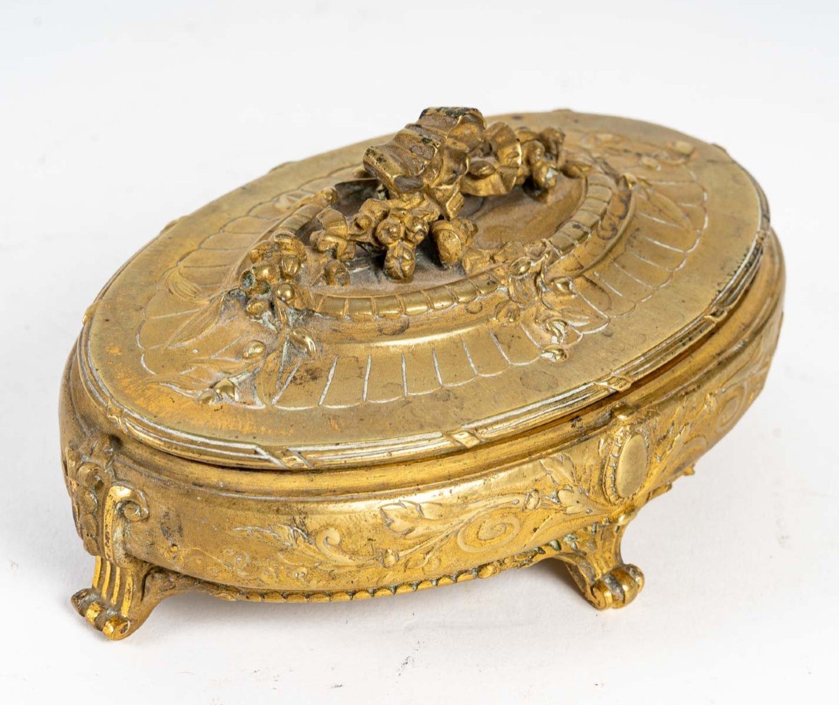 Boîte à Bijoux En Bronze Ciselé, XIXème Siècle-photo-1