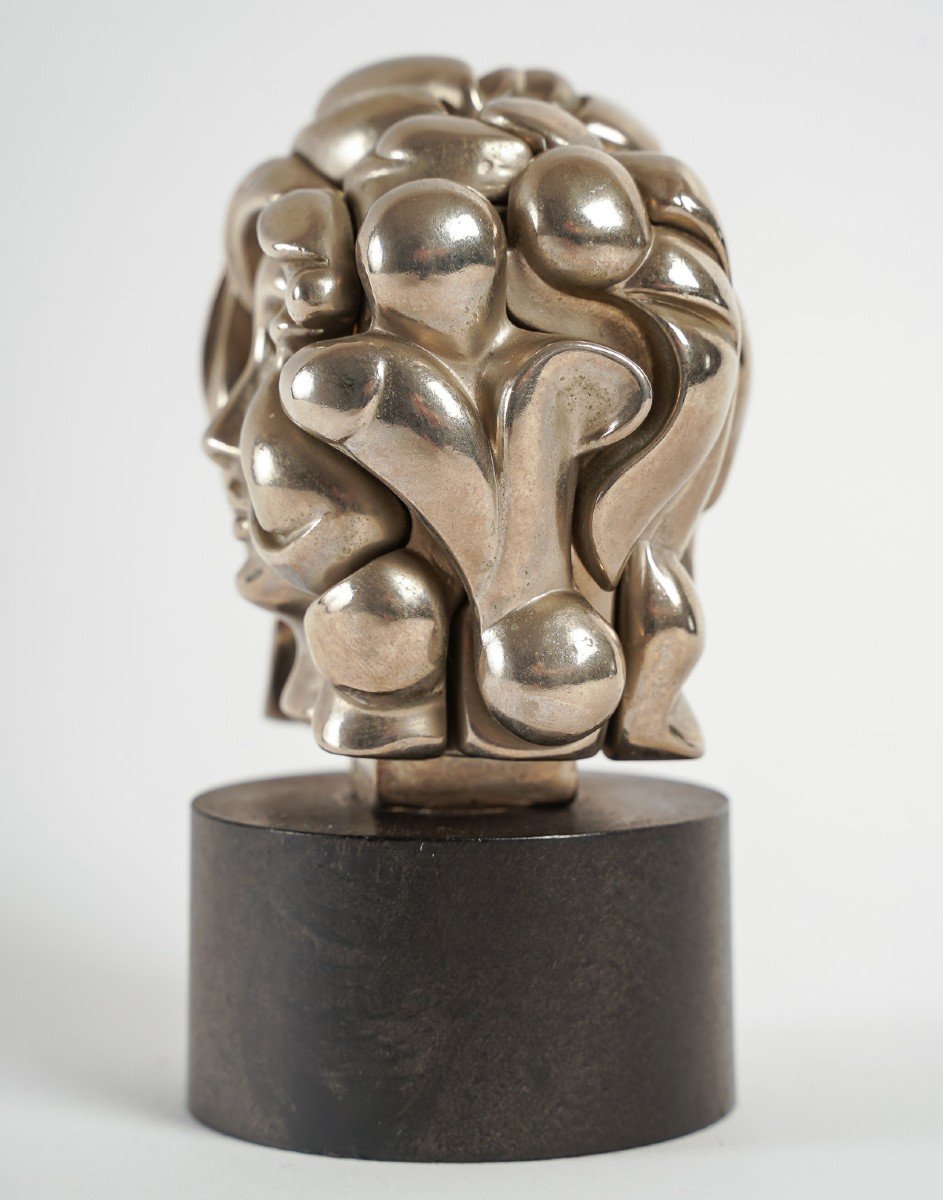 Statuette De Miguel Berrocal (1933-2006), Tête De Femme.-photo-4