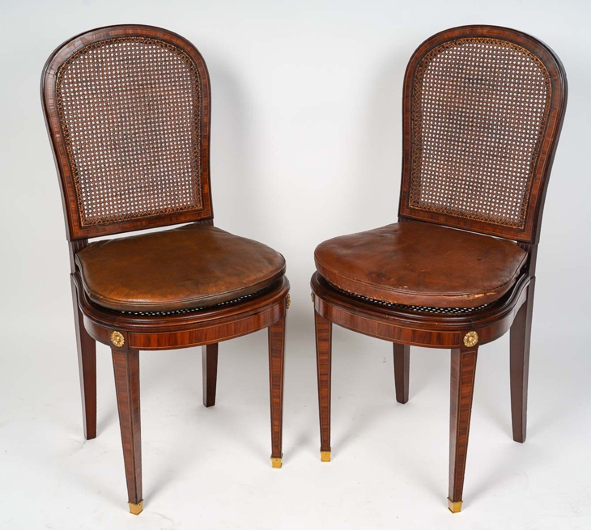 Pair Of XIXth Century Chairs In Louis XVI Style.-photo-1