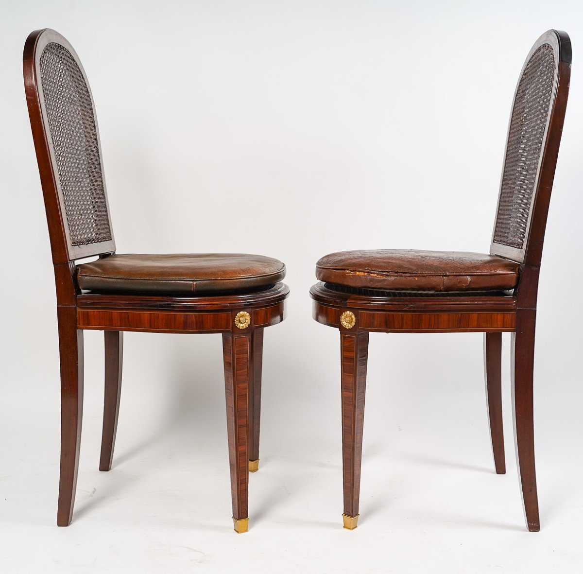 Pair Of XIXth Century Chairs In Louis XVI Style.-photo-4