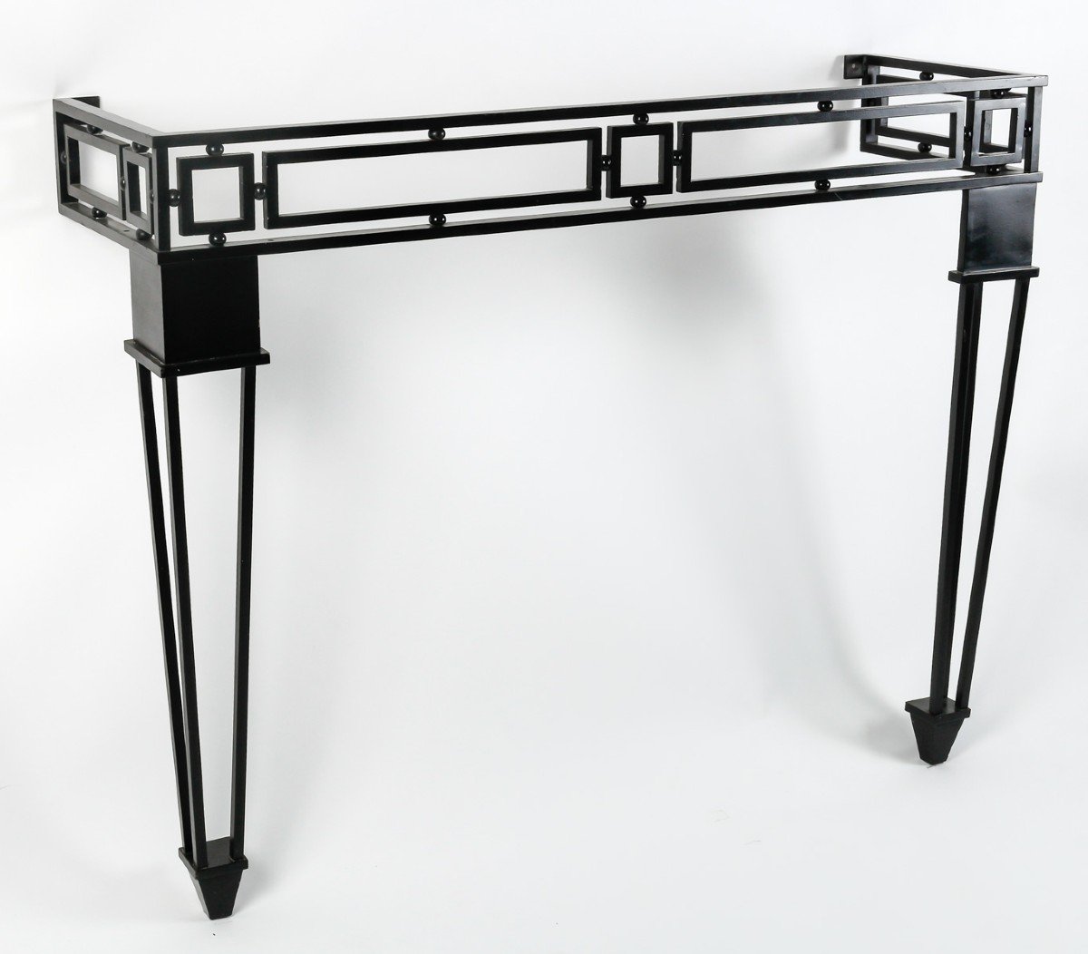 Wrought Iron Console In The Neo-classical Taste, XXth Century.