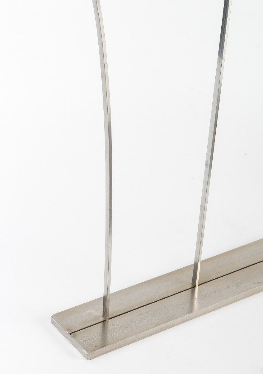 Pare-feu, Sculpture, En Acier Et Cotte De Maille, Design, 1980-1990.-photo-4