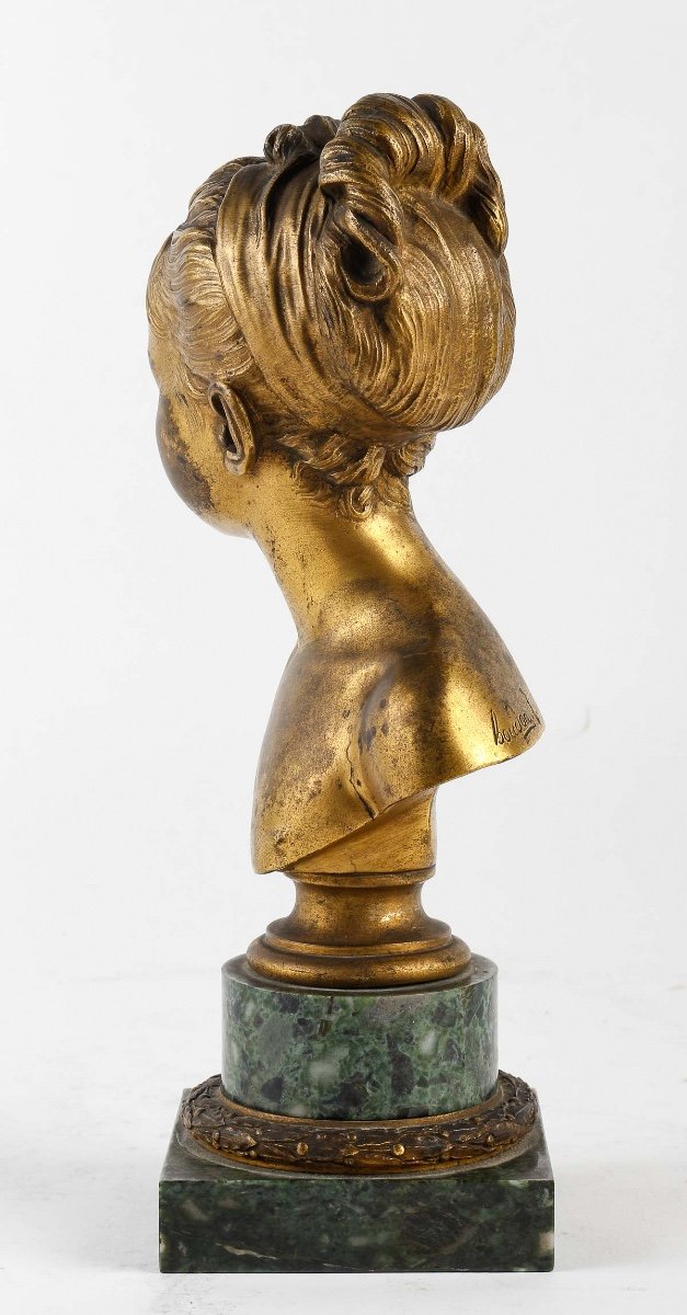 Gilt Bronze Bust Of Louise Brongniart By Houdon.-photo-2