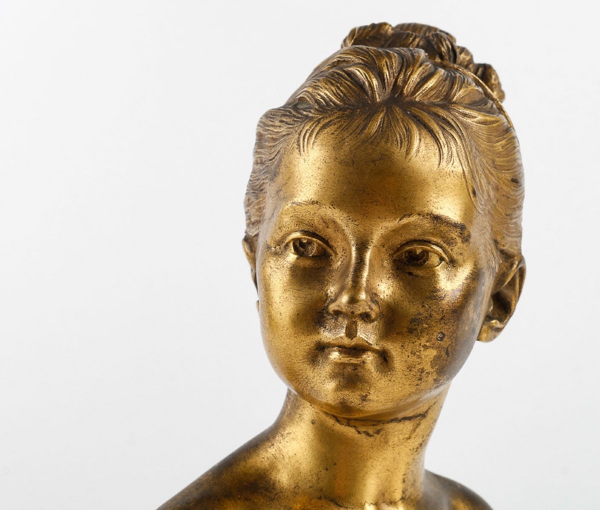 Gilt Bronze Bust Of Louise Brongniart By Houdon.-photo-3