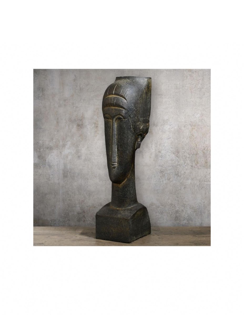 Statue In The Taste Of The Artist Modigliani, 20th Century.-photo-2