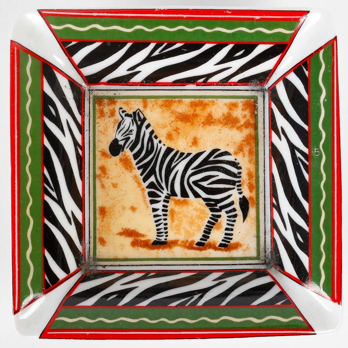 2 Table Ashtrays With Animal Motifs, Painted Porcelain.-photo-3