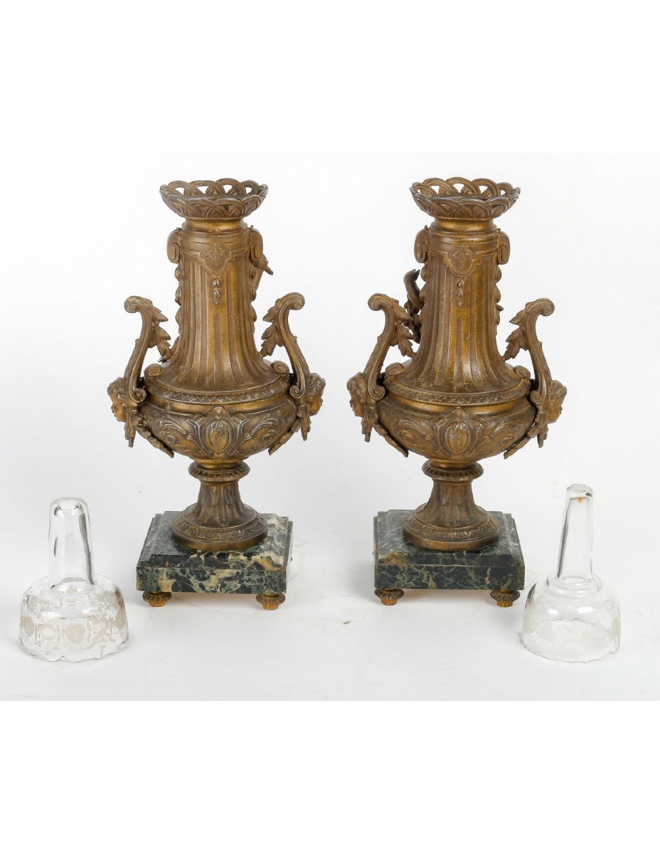 Pair Of Regulate Vases From The 19th Century, Napoleon III Period.-photo-5