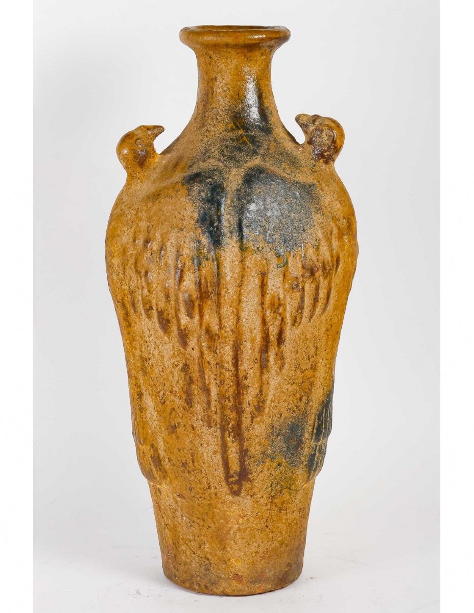 Important Stoneware Vase, Circa 1940-photo-3