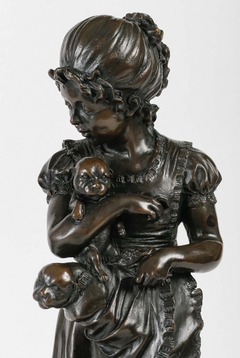 Sculpture En Bronze Dans Le Goût Romantique, XXème Siècle.-photo-2