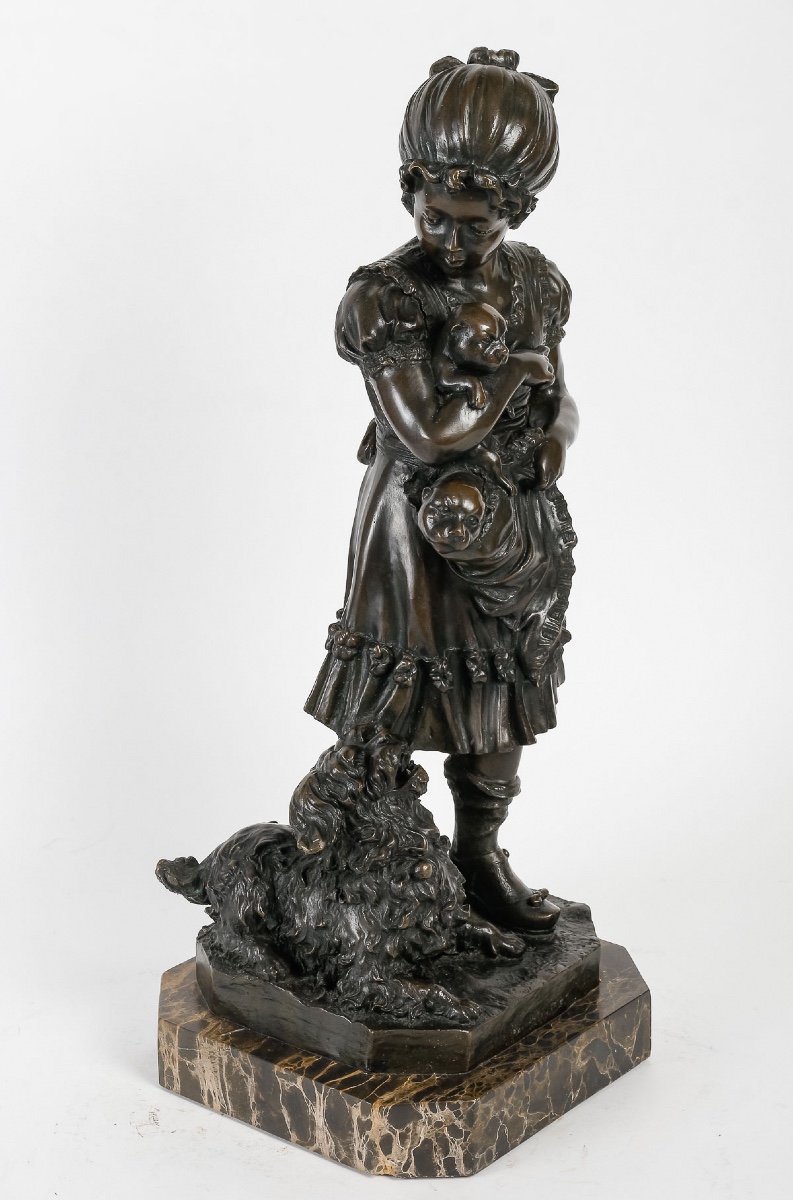 Sculpture En Bronze Dans Le Goût Romantique, XXème Siècle.-photo-1