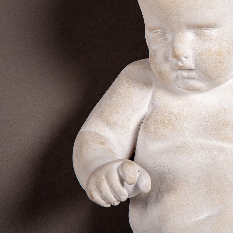Sculpture Of A Baby, In Plaster, 21st Century.-photo-2