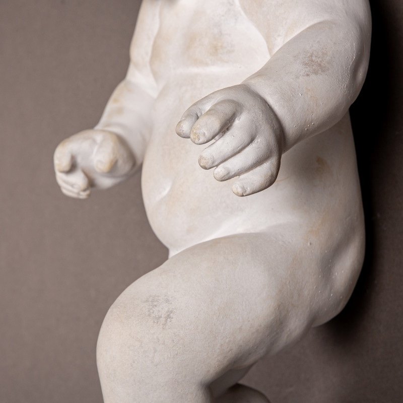 Sculpture Of A Baby, In Plaster, 21st Century.-photo-3