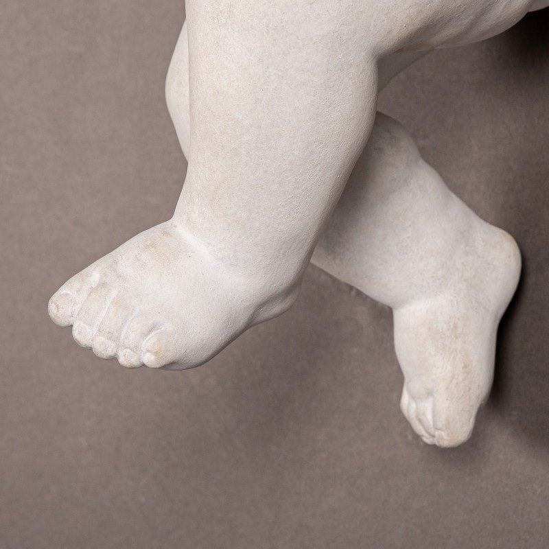 Sculpture D’un Bébé, En Plâtre, XXIème Siècle.-photo-4