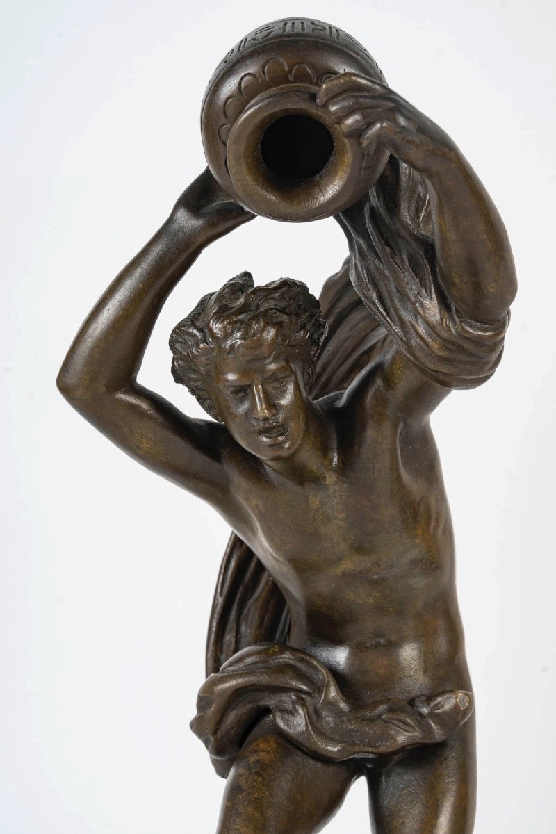 Sculpture By U.basset, Le Torrent, Bronze Sculpture, 19th Century, Napoleon III-photo-3