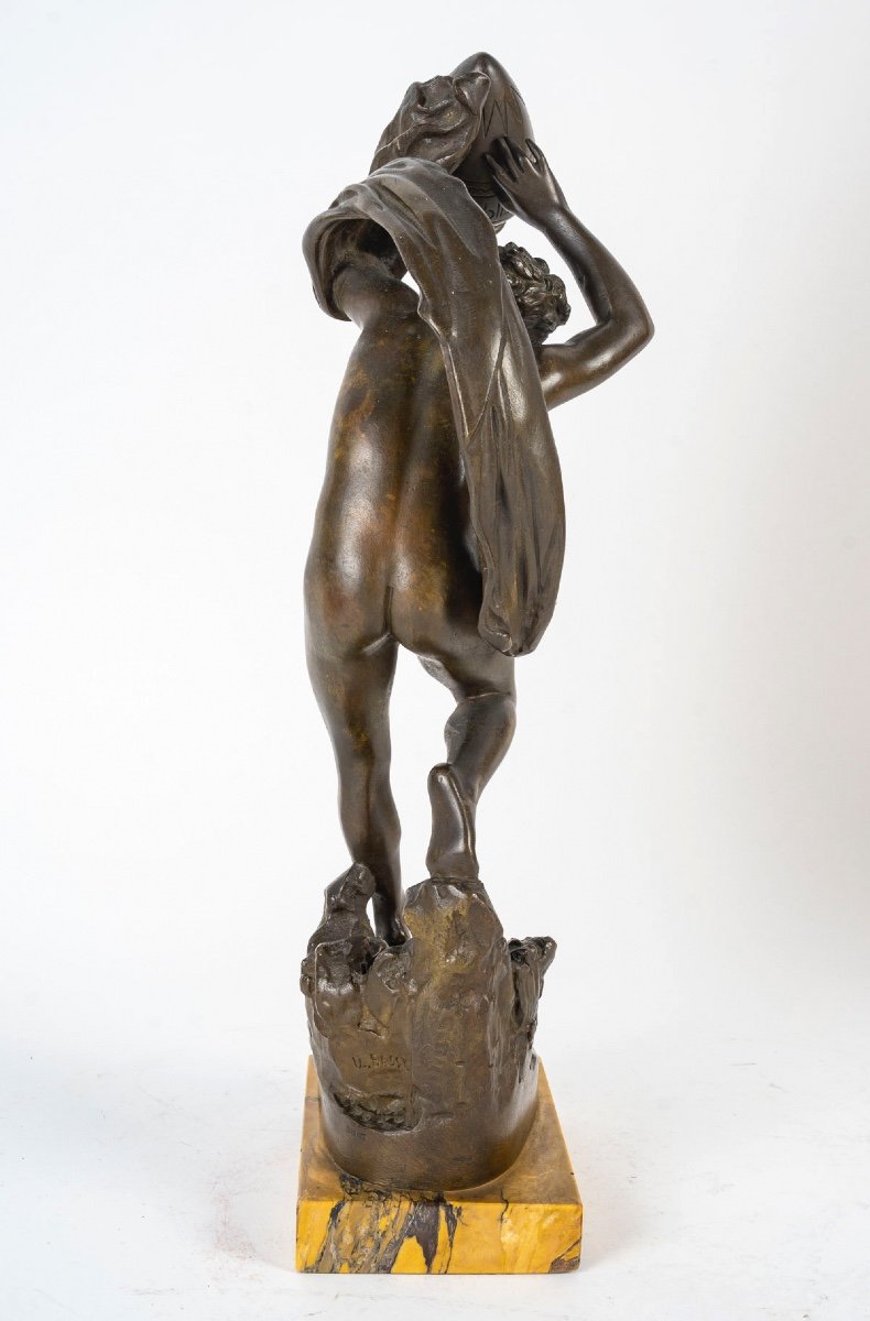 Sculpture By U.basset, Le Torrent, Bronze Sculpture, 19th Century, Napoleon III-photo-4