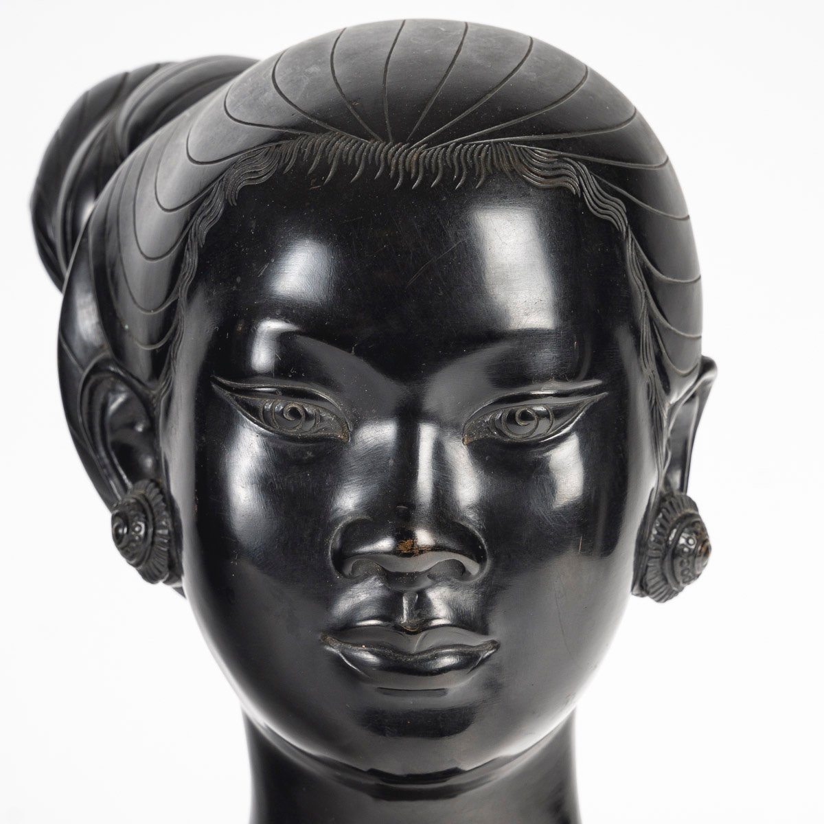 Brown Patina Bronze Sculpture, Sculpture Signed Gia-loï, Early 20th Century-photo-4