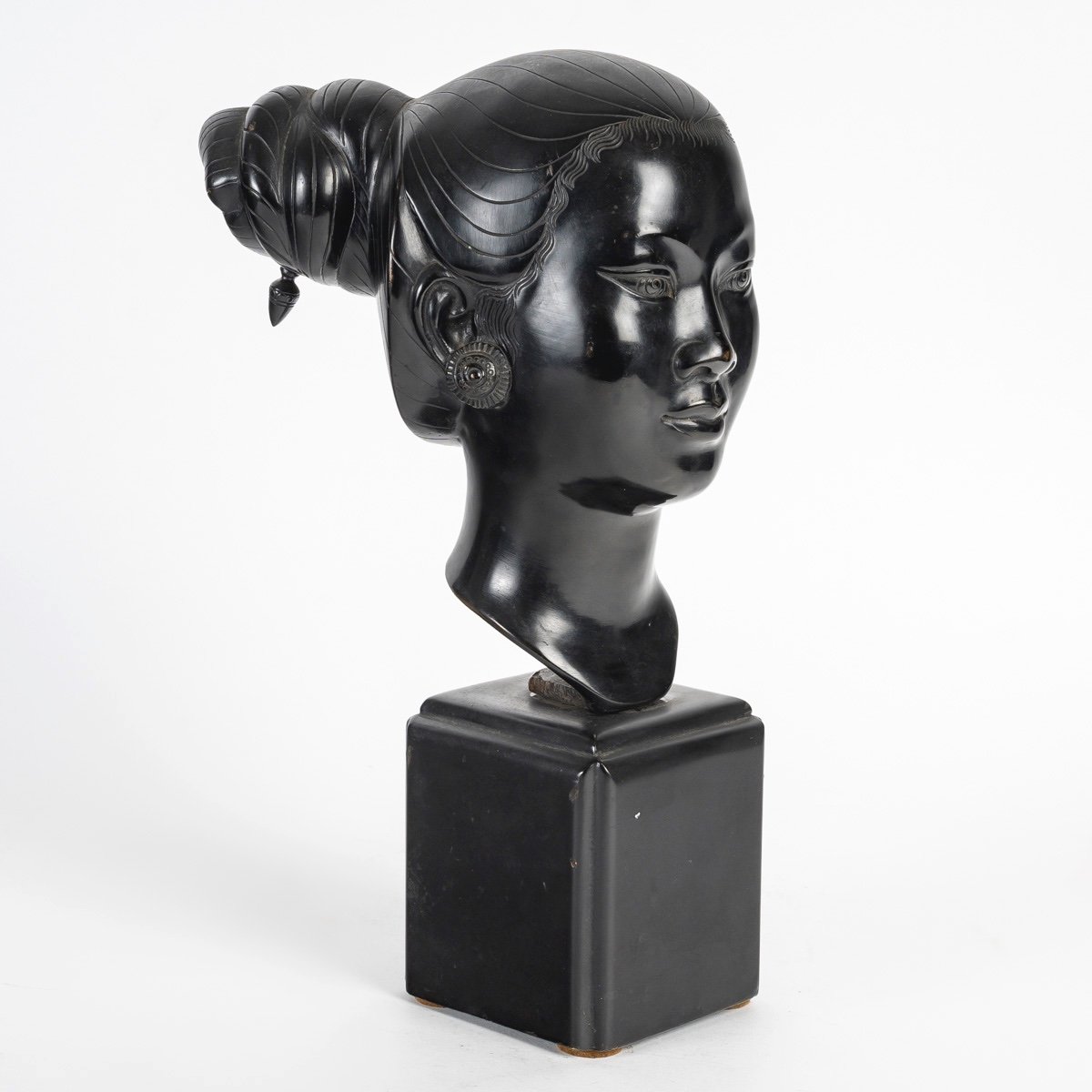 Brown Patina Bronze Sculpture, Sculpture Signed Gia-loï, Early 20th Century