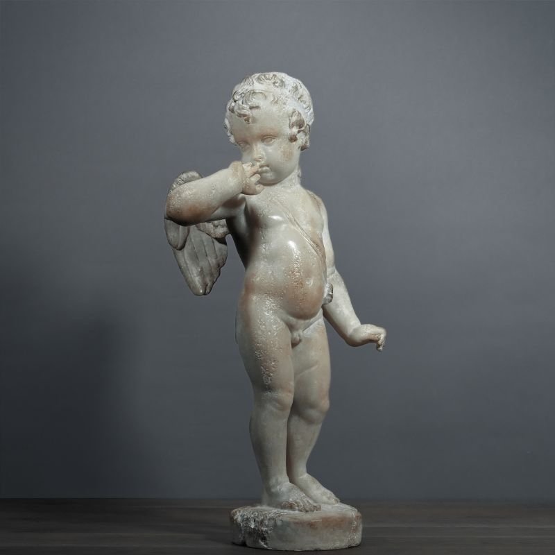 Sculpture D’un Ange, Reproduction En Matière Composite, XXème Siècle, Décoration Intérieur Et E-photo-1