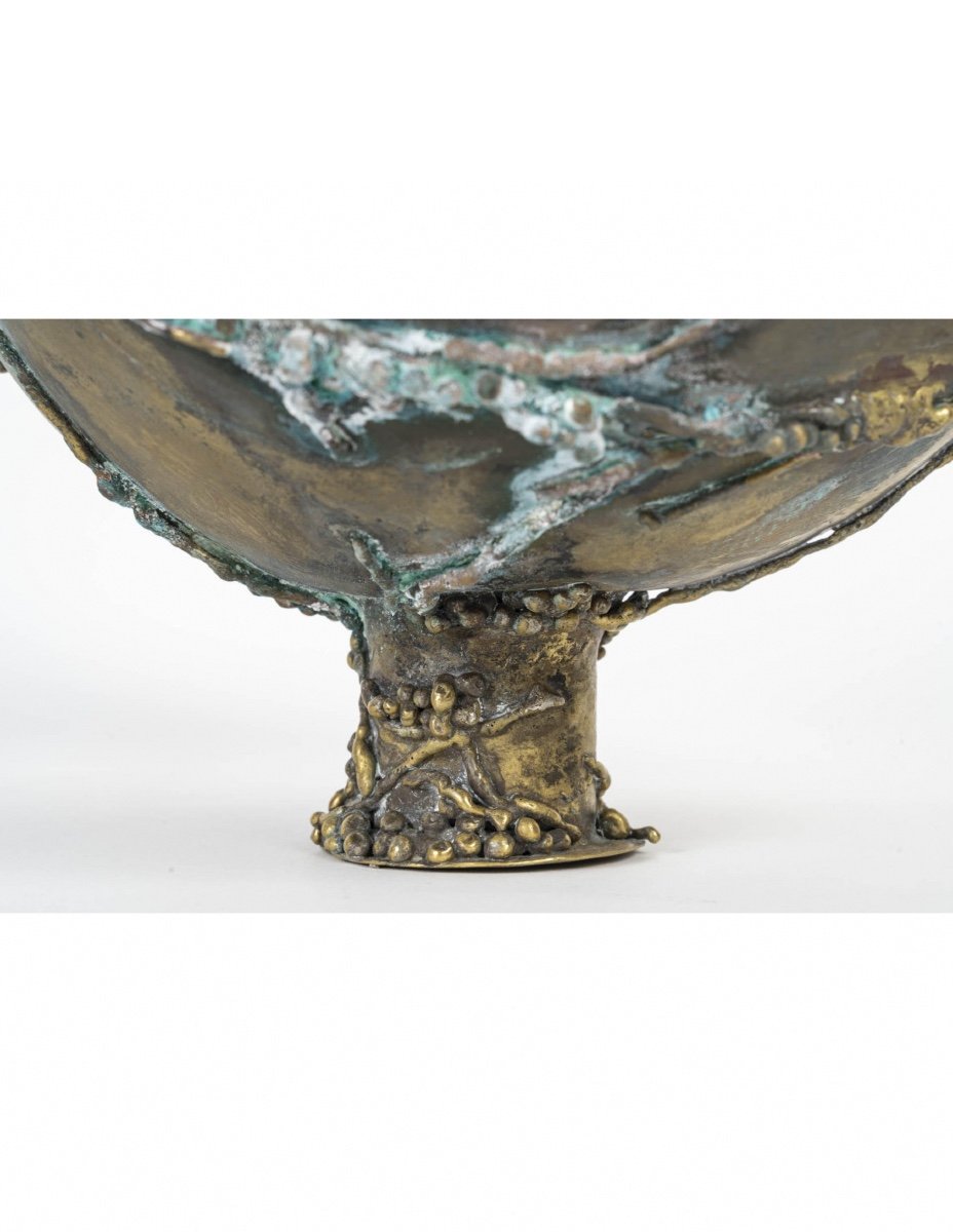 Brass Cup With Semi-precious Stone Inlay, 1960.-photo-2