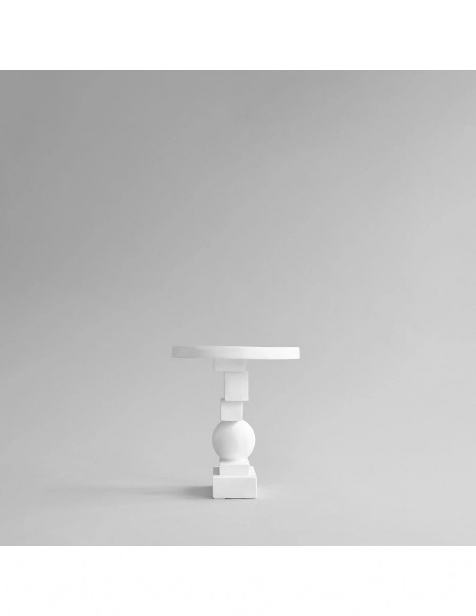 Bout De Canapé, Table D’appoint Couleur Blanc, Model Artiste, œuvre Contemporaine.-photo-3