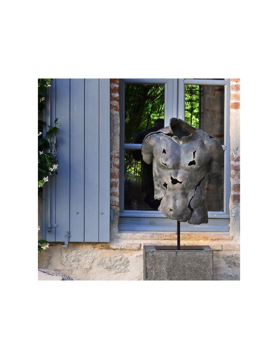 Sculpture En Résine Et Poudre De Marbre, Représentant Un Fragment De La Sculpture De Discophore-photo-3