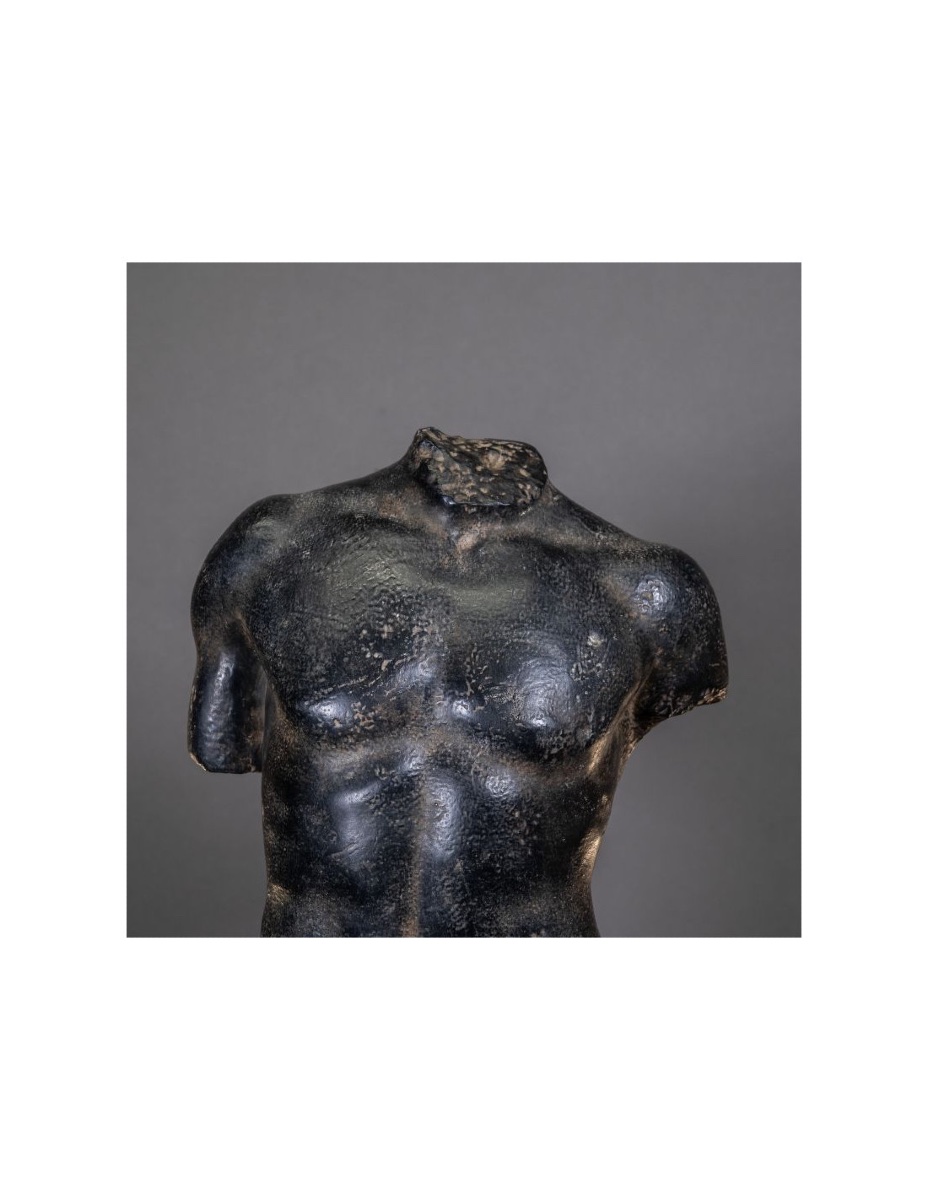 Sculpture Dans Le Goût De L’antique, Patine Noir,  Effet Marbre Noir.-photo-2