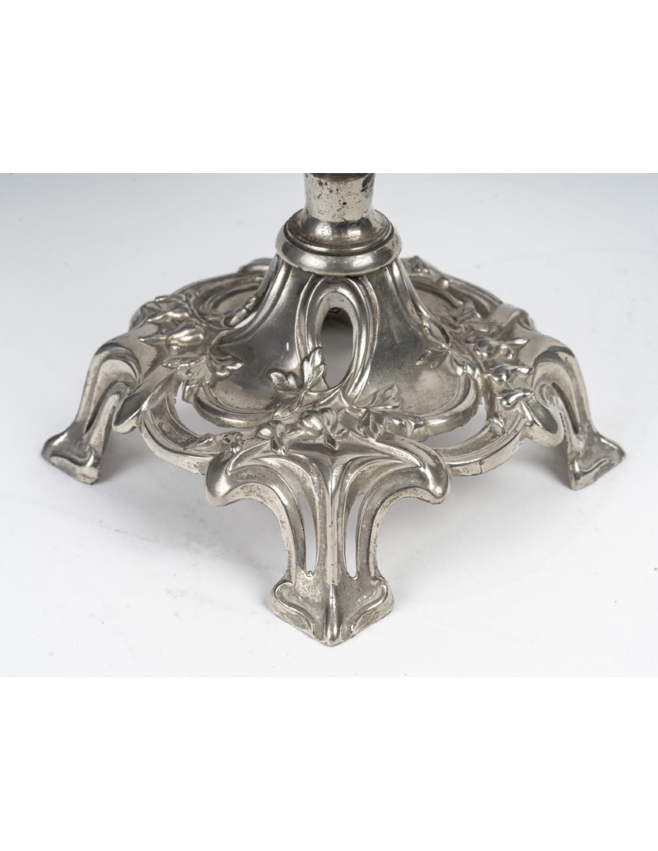 Soliflore, Centerpiece In Crystal And Silver Metal From The Art Nouveau Period.-photo-3