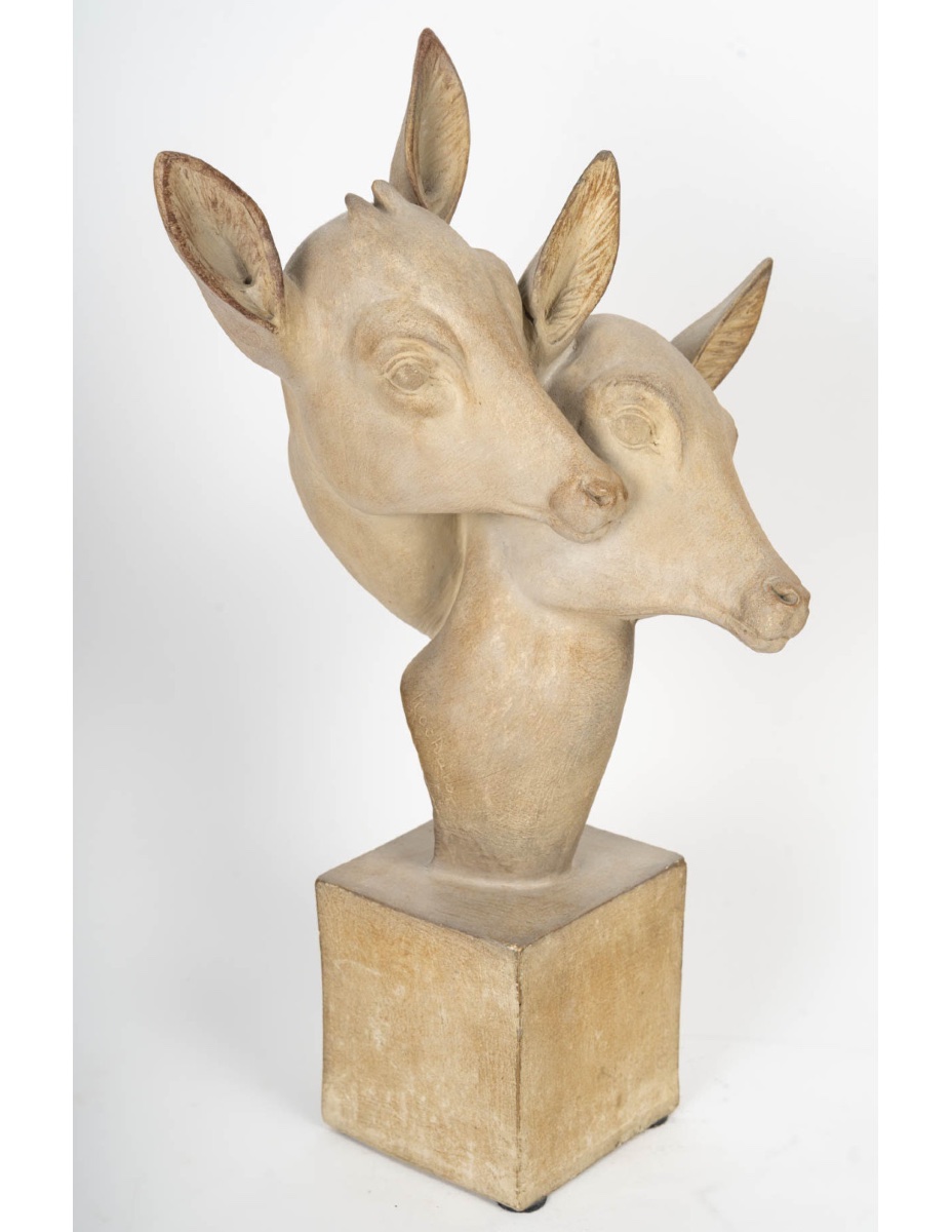 Terracotta Sculpture By Irénée Rochard, 1930, Art Deco Period.-photo-2