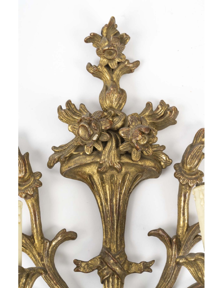 Pair Of Louis XV Style Wall Sconces From The Early 20th Century, Napoleon III Style.-photo-1