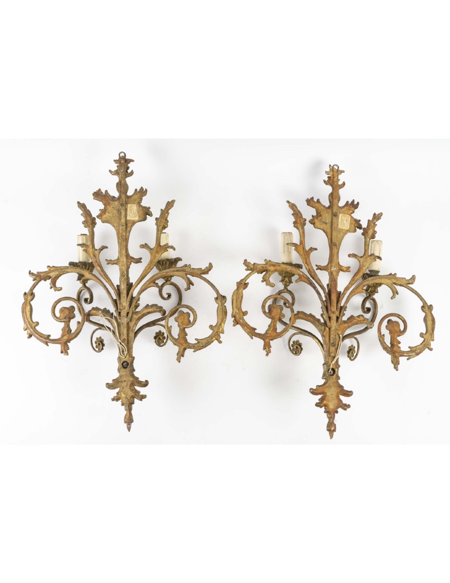 Pair Of Louis XV Style Wall Sconces From The Early 20th Century, Napoleon III Style.-photo-3