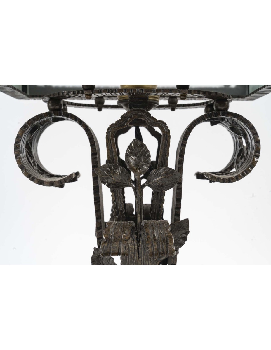 Lampe De Table En Fer Forgé, Art Déco, 1930.-photo-2