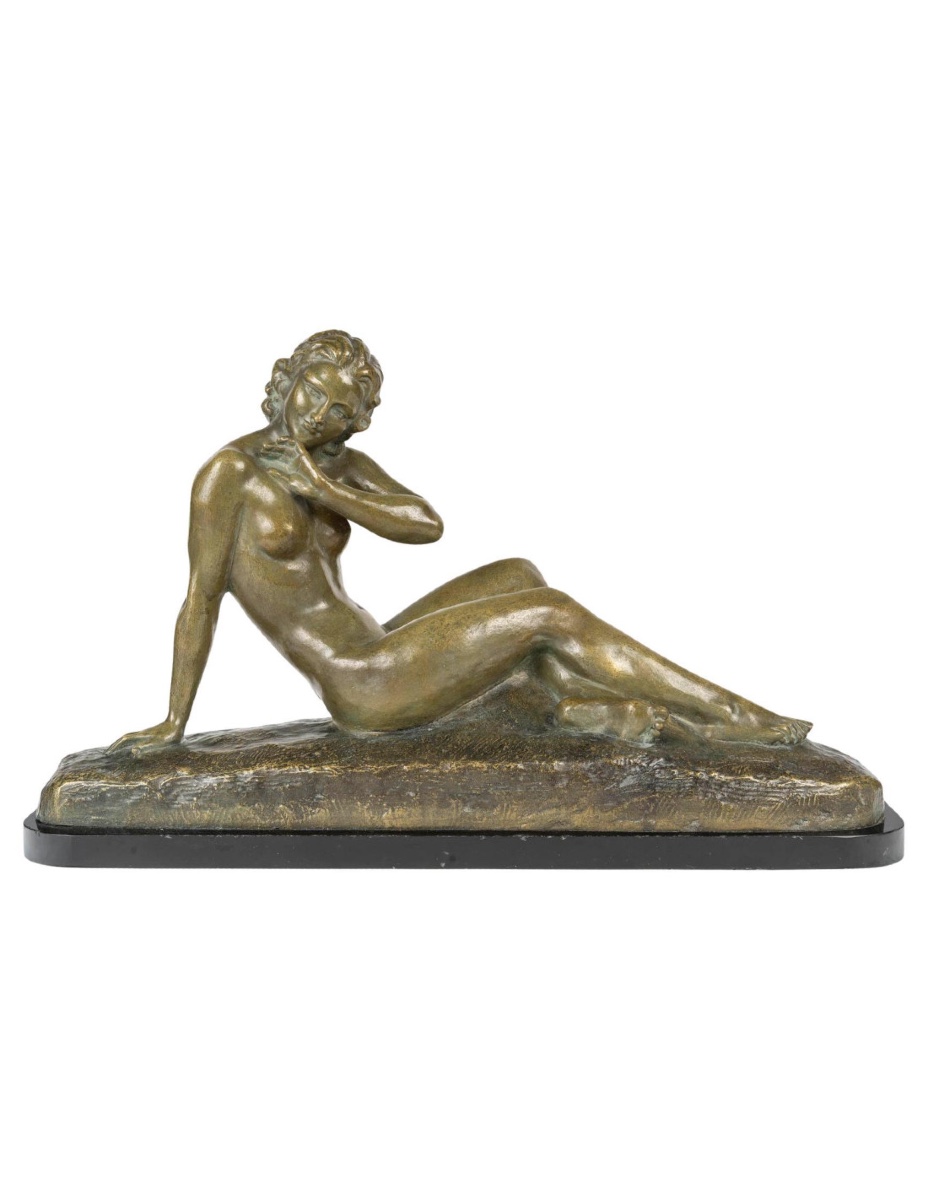 Bronze Sculpture Representing A Naked Woman, Signed Cipriani, Early 20th Century.