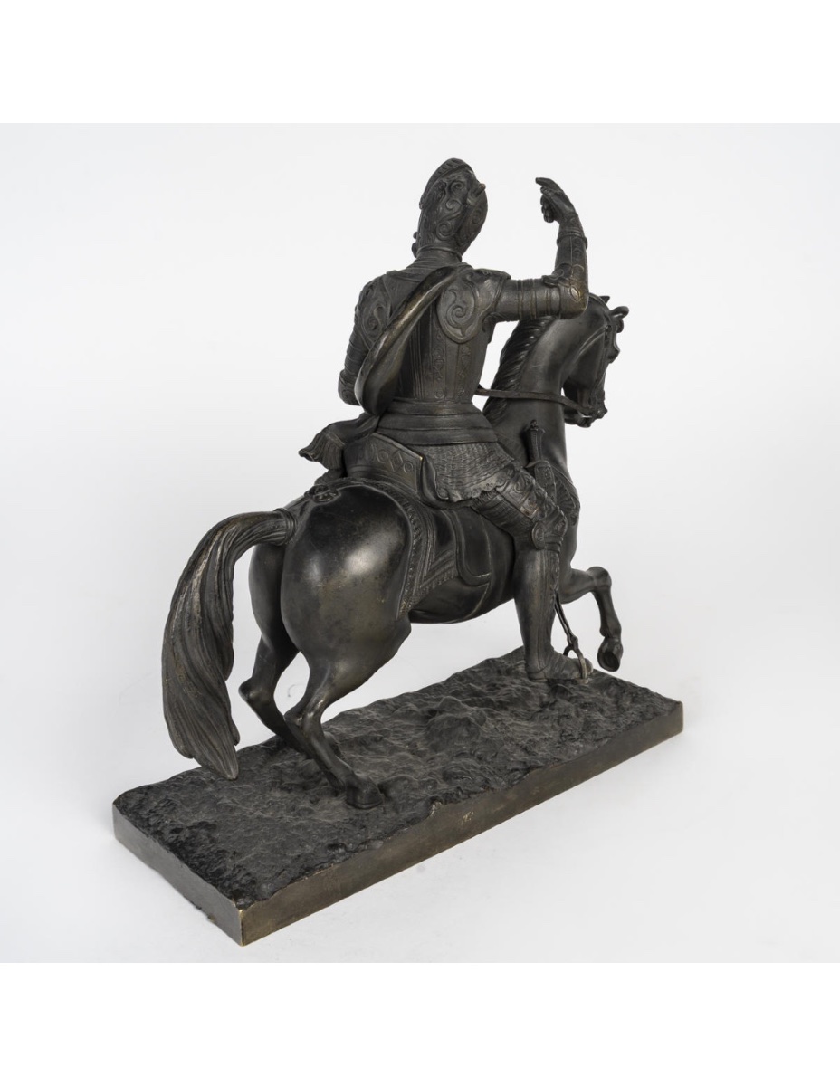 Bronze Sculpture Representing The King Of France, Henry Ii, 19th Century.-photo-2