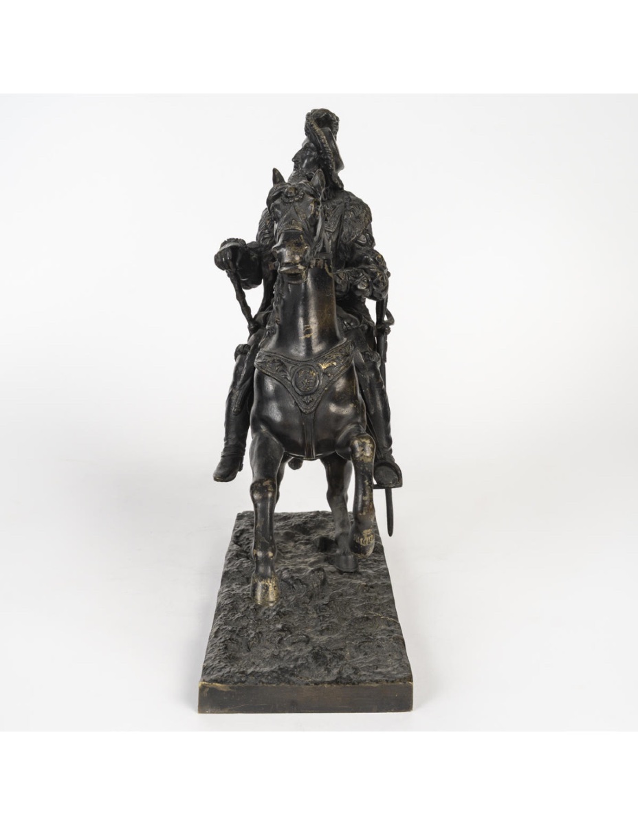 Bronze Sculpture Representing The King Of France, François I, 19th Century.-photo-3