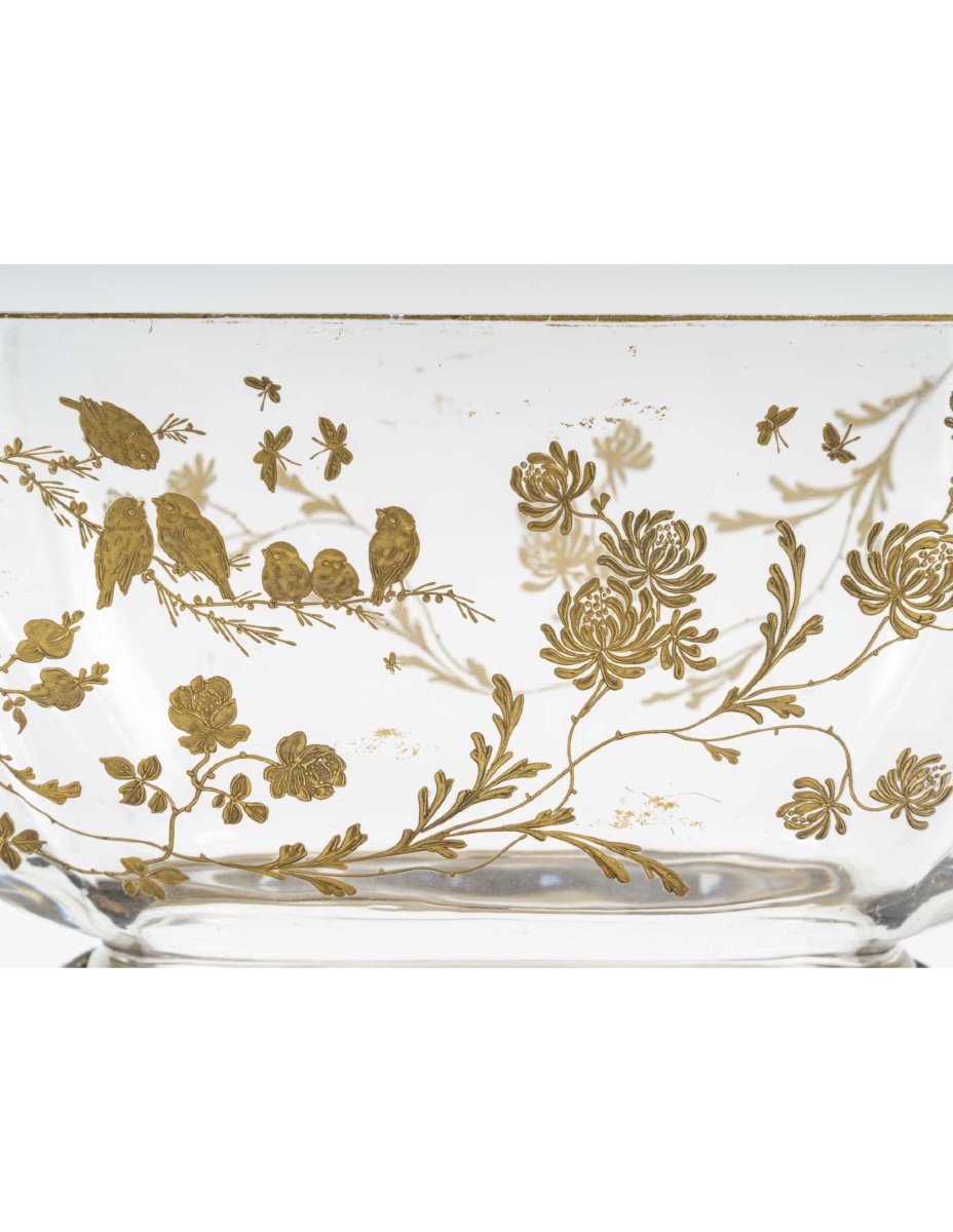 Coupe en cristal de Baccarat, monture en bronze, XIXème siècle, époque Napoléon III.-photo-2